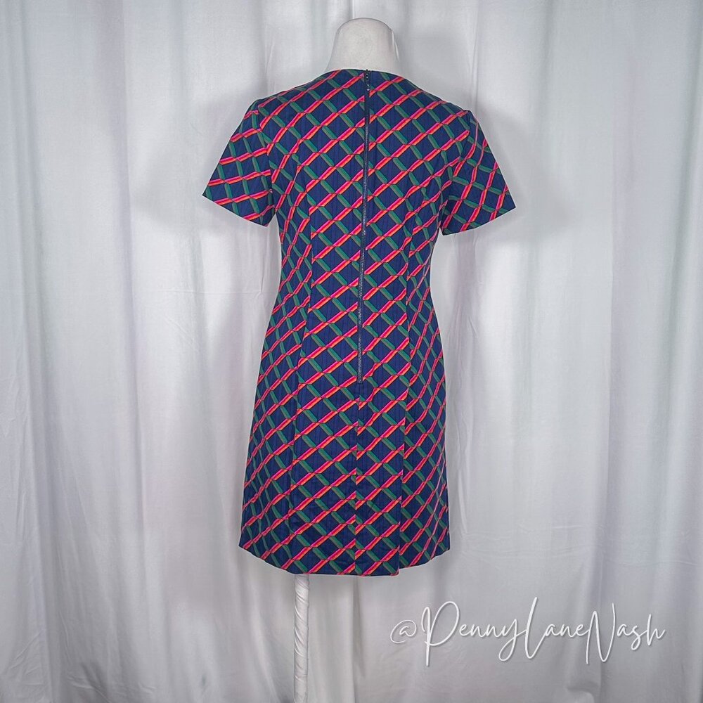 Trina Turk Museo Short Sleeve Sheath Diamond Geo Ponte - Picture 8 of 12
